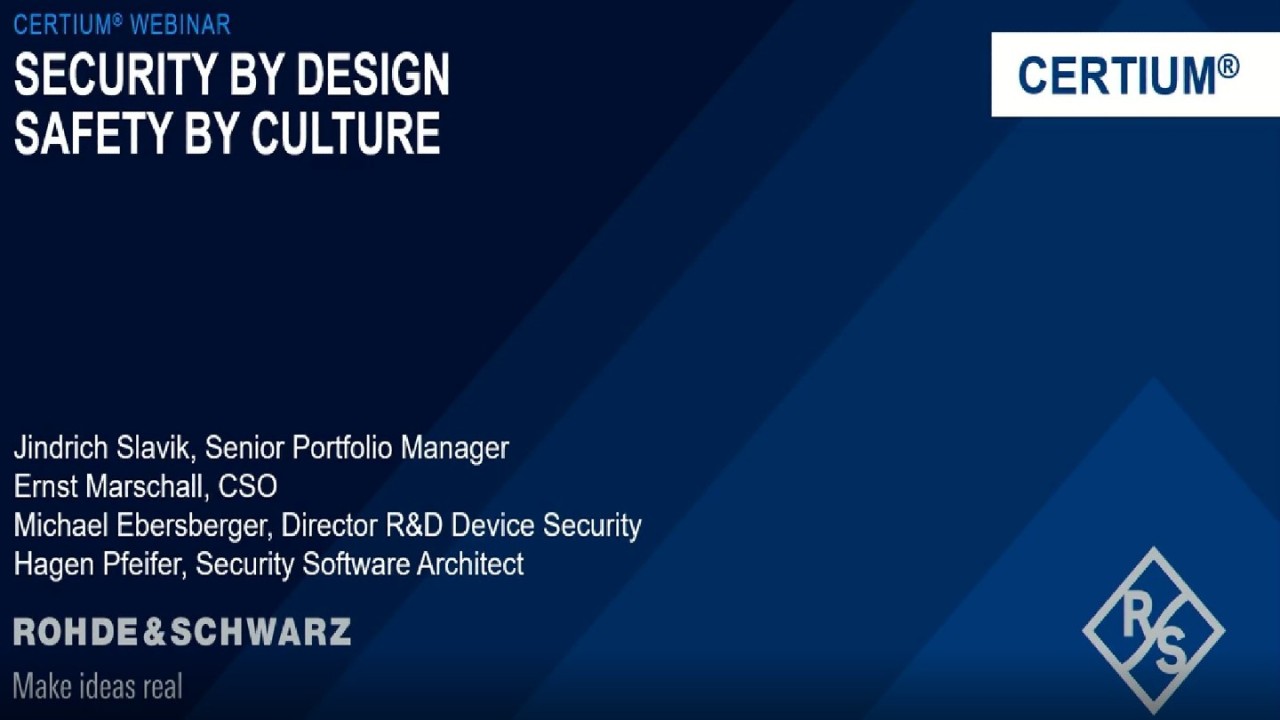 CERTIUM Webinar- Security by design. Safety by culture.